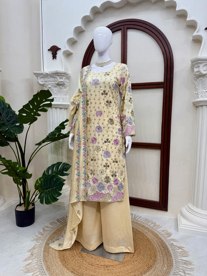 Silk Grace Plazo Set – Thread & Sequence Designer Wear