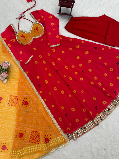 Digital Print & Real Mirror Work – Festive Wear for Women