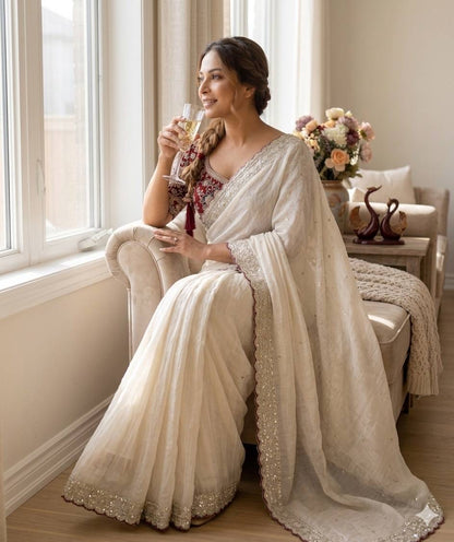 Modern Grace Saree – Rangoli Silk with Premium Blouse