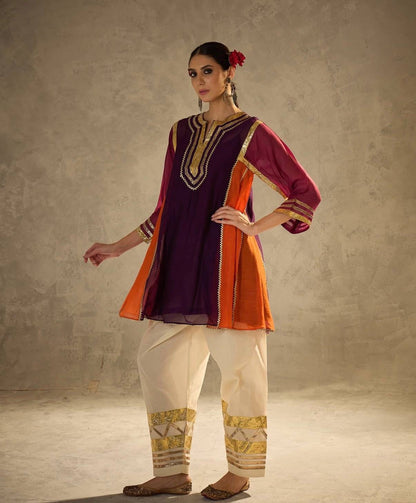 Celebrity Inspired Chinon Co-Ord Set with Fancy Gota Patti Work