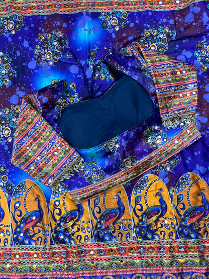 Mirror Bloom Saree – Japan Satin Digital Print Collection