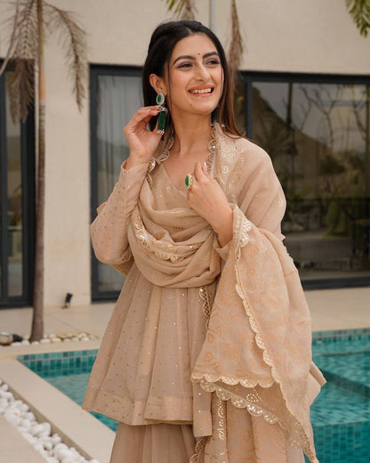 Premium Mukesh Organza Sharara Set