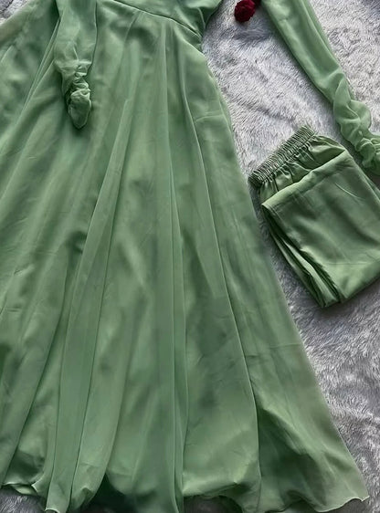 Mint Grace Anarkali Set