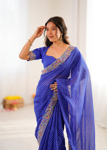 Glow Party Saree – Lightweight Georgette Designer Piece