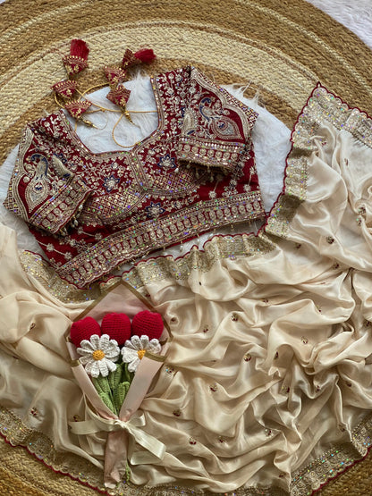 Peacock Collection Saree – Two Tone Rangoli Silk with Heavy Work