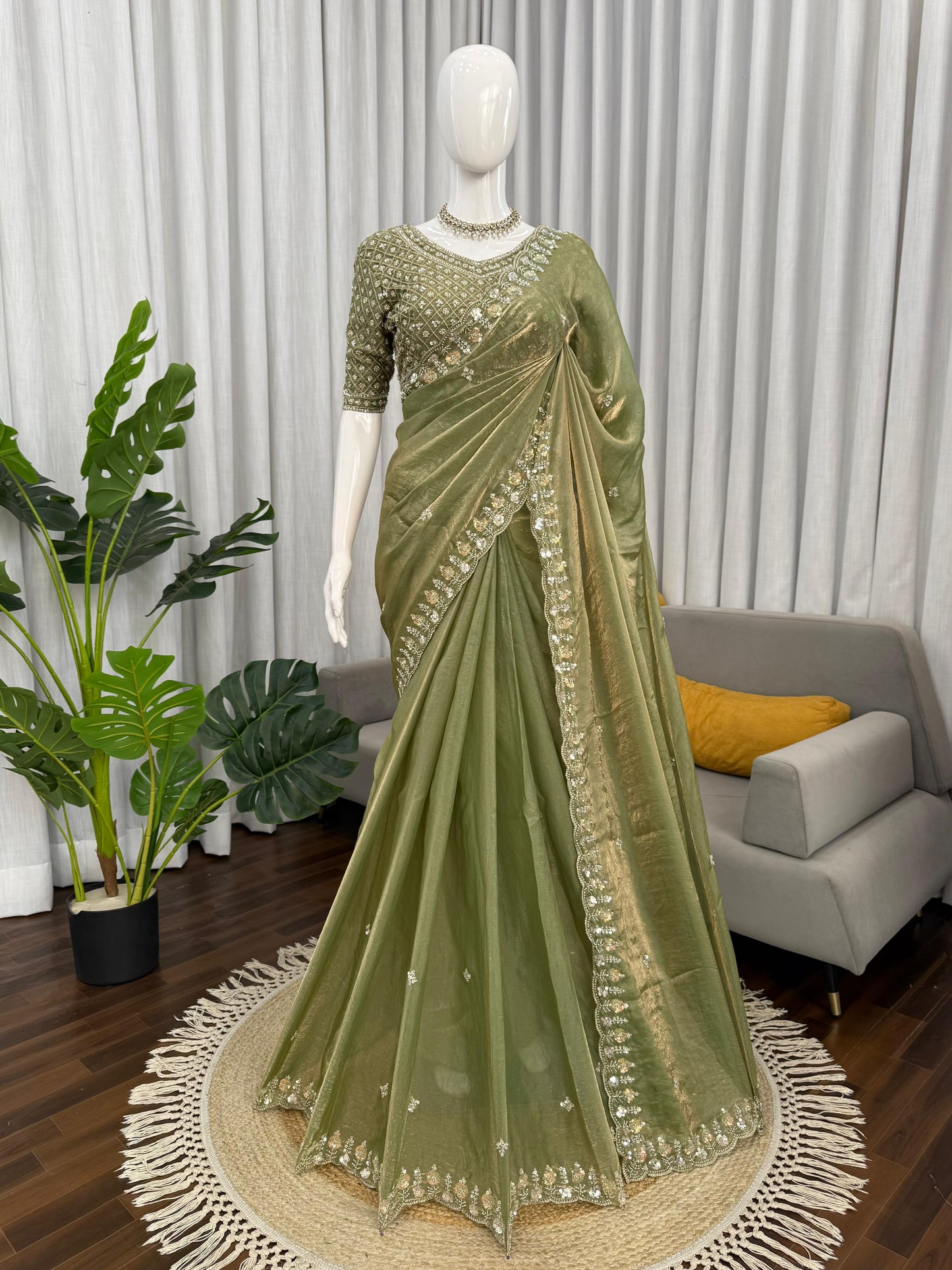 Crystal Grace Beads Saree