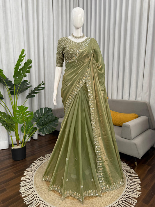 Crystal Grace Beads Saree