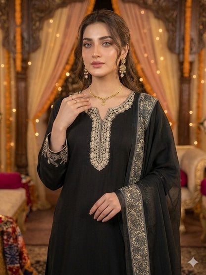 Mirror Magic Salwar Set – Rayon Embroidered Elegance