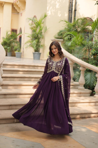 Simple Party Gown – Stylish Embroidered Outfit