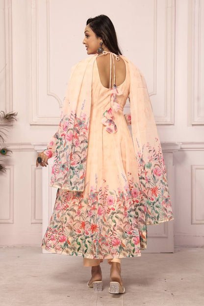 Tebby Silk Floral Anarkali Set