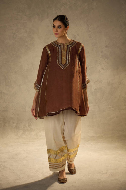 Celebrity Inspired Chinon Co-Ord Set with Fancy Gota Patti Work