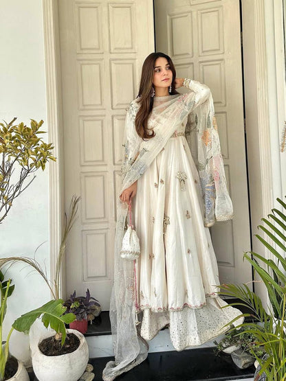 Aafreen Luxe Chinon Gown Set