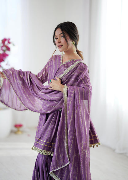 Noor-E-Ethnic Mirror Work Suit Set