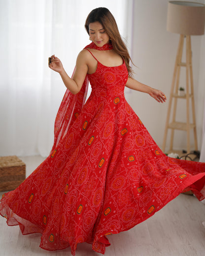 Elegant Printed Anarkali