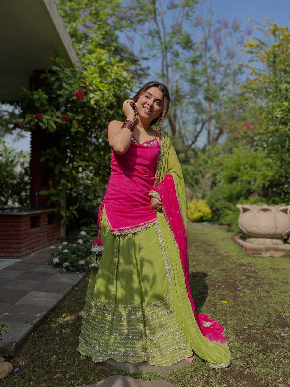 Mirror Muse Lehenga Set – Fendy Silk Festive Elegance