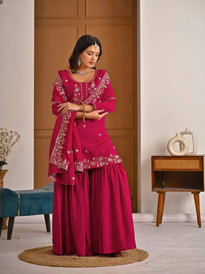 Queen Style Sharara – Premium Vichitra Party Wear