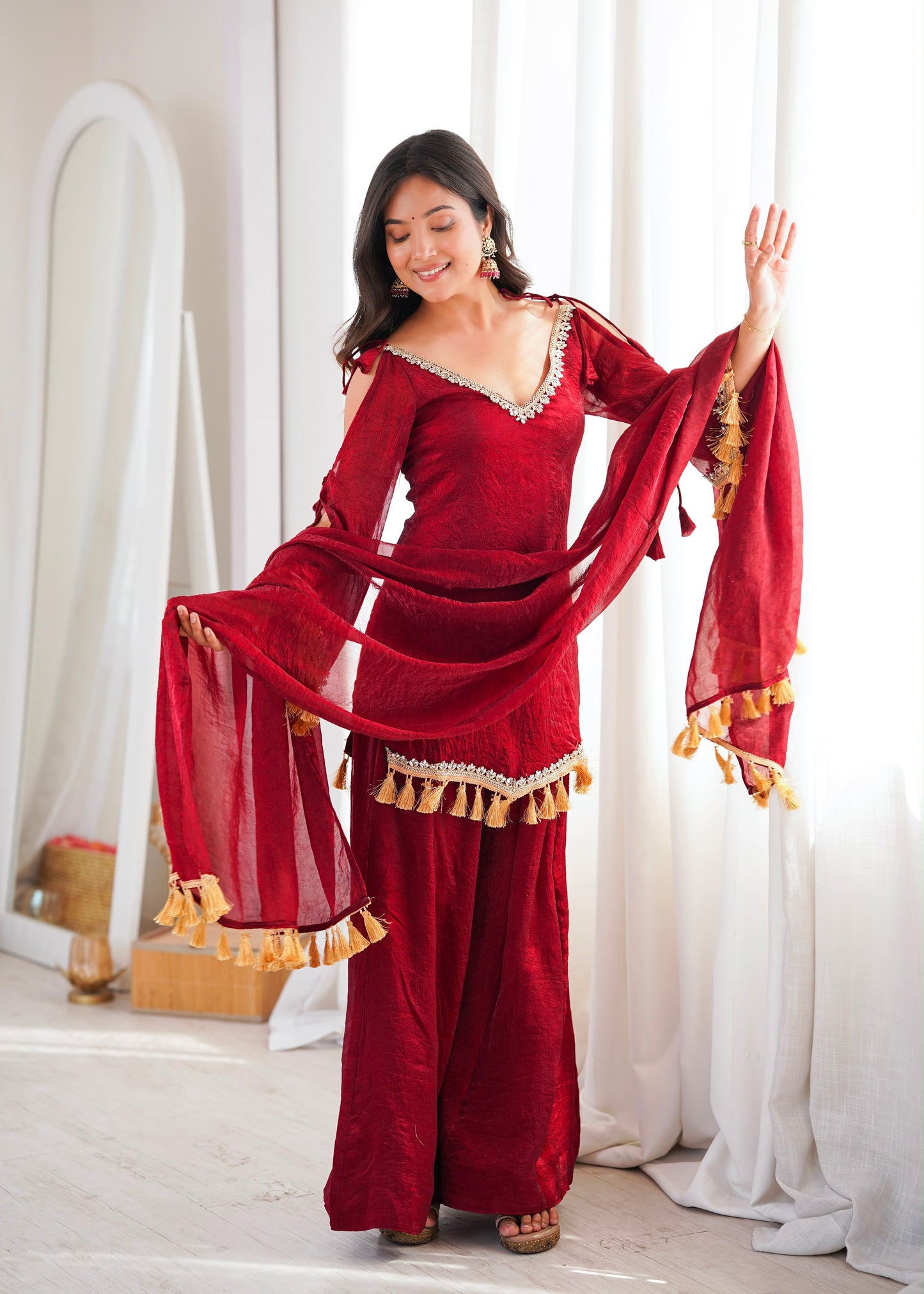 Classic Mirror Plazzo Set – Boutique Ethnic Wear