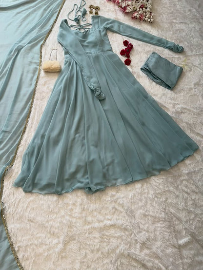 Mint Grace Anarkali Set