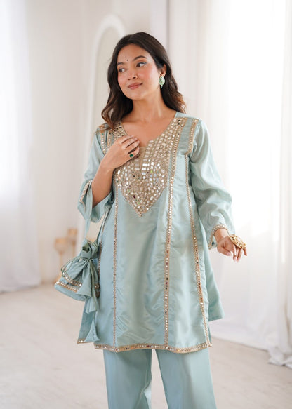 Mirror Muse Co-Ord Set – Ethnic Kurti & Batwa Combo