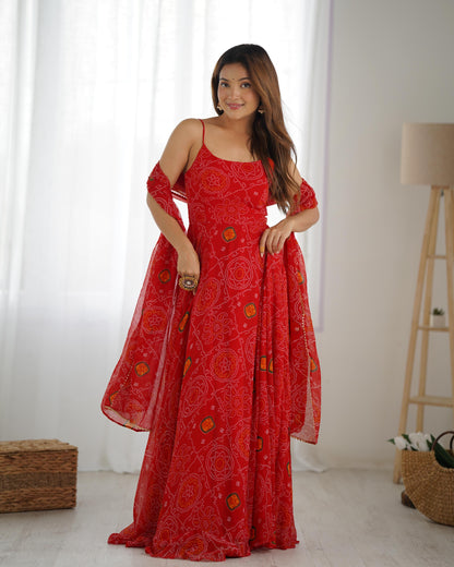 Elegant Printed Anarkali