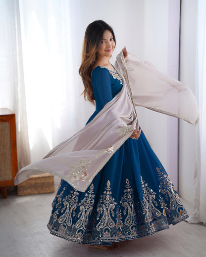Glow Fit Anarkali Suit – Sequence Work Stylish Set
