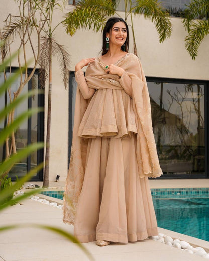 Premium Mukesh Organza Sharara Set