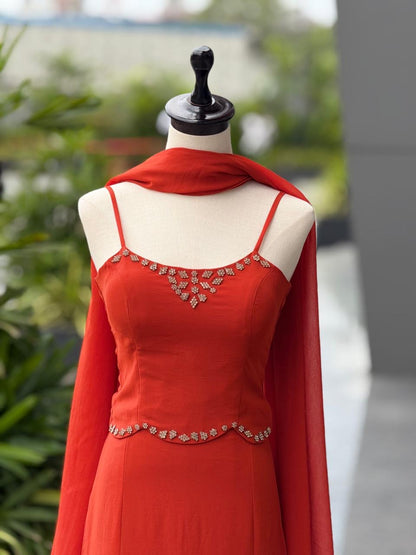 Flare Fish Cut Lehnga