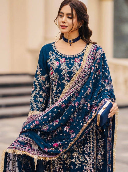 Royal Heavy Embroidered Sharara Suit with Dupatta