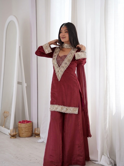 Mirror Majesty Sharara Set – Chinon 4 Piece Designer Outfit