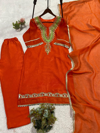 Shine On Mirror Work Suit Set