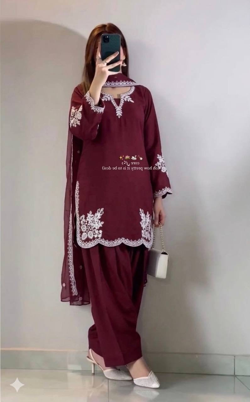 Nawabi Grace Suit – Embroidered Farshi Salwar Collection