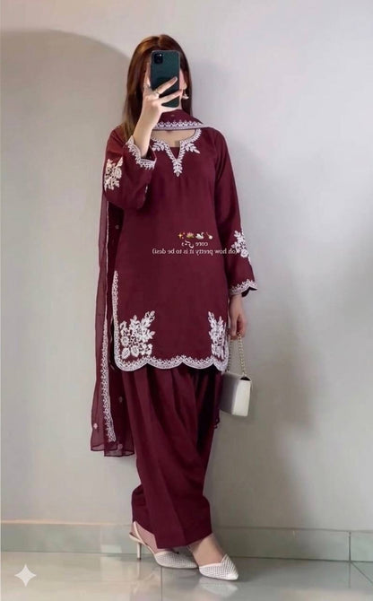 Nawabi Grace Suit – Embroidered Farshi Salwar Collection