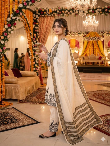 Mirror Magic Salwar Set – Rayon Embroidered Elegance