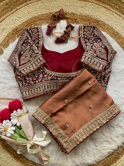 Peacock Collection Saree – Two Tone Rangoli Silk with Heavy Work
