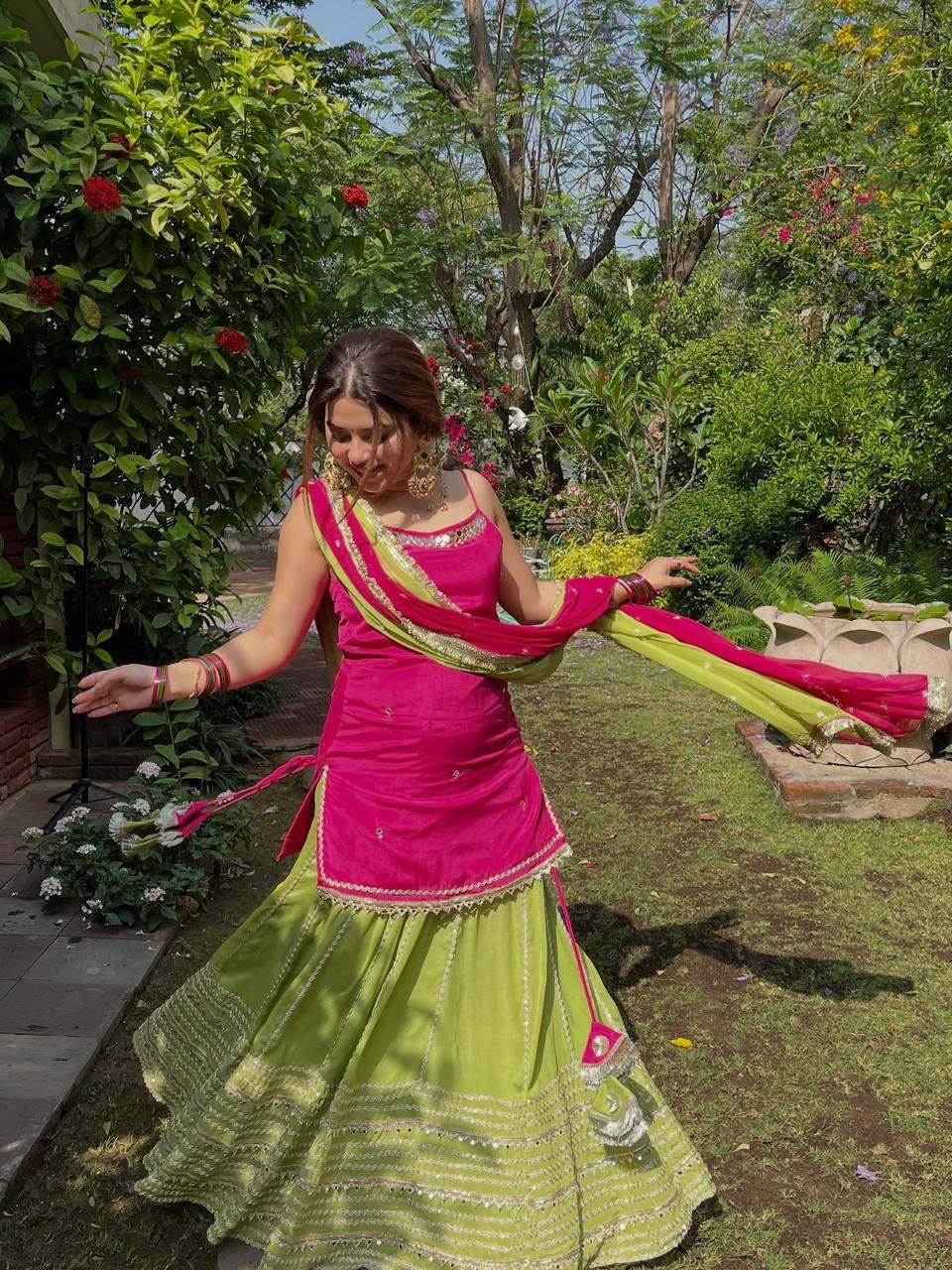 Mirror Muse Lehenga Set – Fendy Silk Festive Elegance