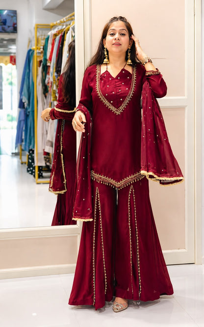Mirror Moti Palazzo Set – Roman Glass Designer Wear