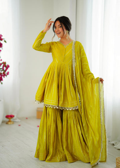 Noor-E-Ethnic Mirror Work Suit Set