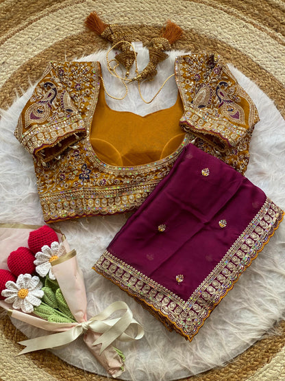 Peacock Collection Saree – Two Tone Rangoli Silk with Heavy Work