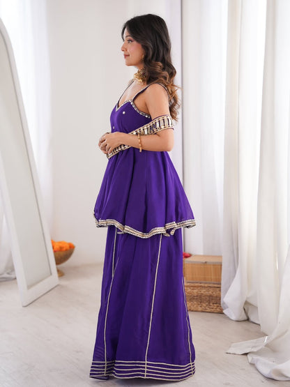 Mirror Belt Plazzo Set – Chinon Designer Outfit