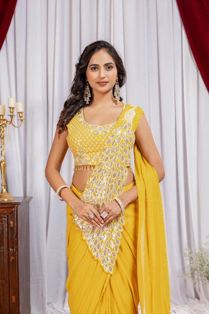 Ready-to-Wear Drape Saree with Stylish Blouse