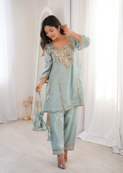Mirror Muse Co-Ord Set – Ethnic Kurti & Batwa Combo