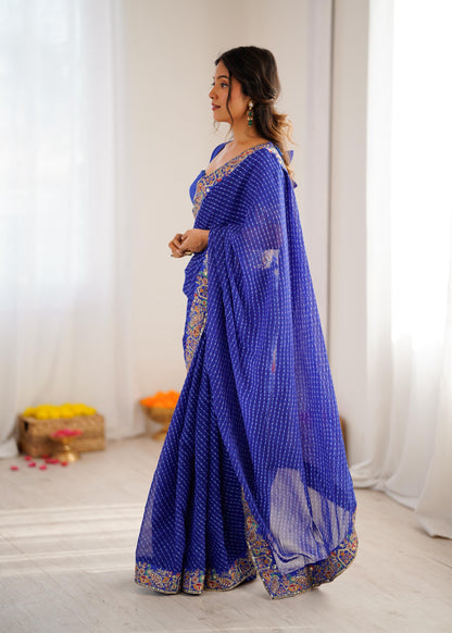Glow Party Saree – Lightweight Georgette Designer Piece