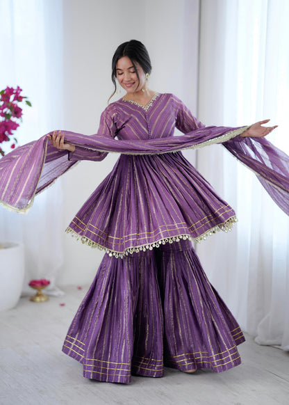 Noor-E-Ethnic Mirror Work Suit Set