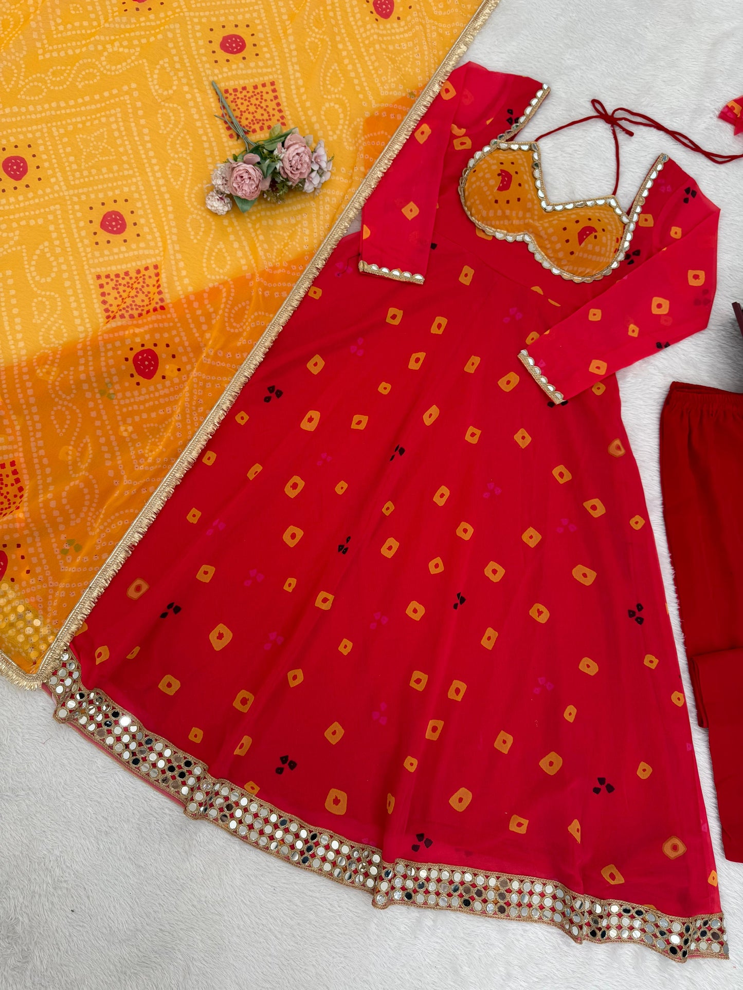 Digital Print & Real Mirror Work – Festive Wear for Women