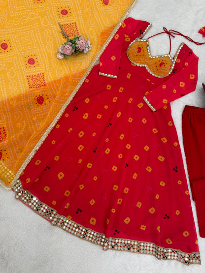Digital Print & Real Mirror Work – Festive Wear for Women
