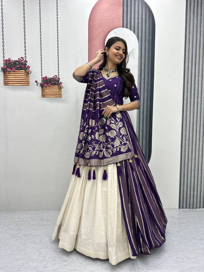 Wedding Special Jacquard Silk Lehenga + Saree Set