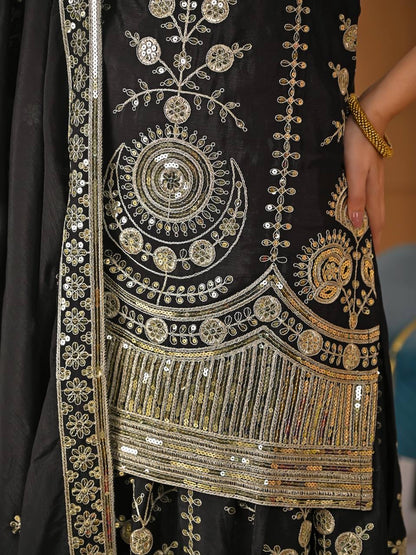 Designer Party Wear Top Sharara Palazzo Set