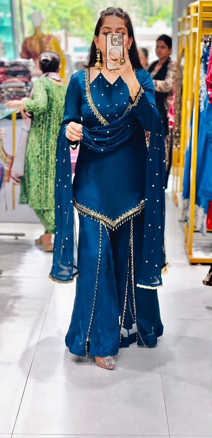 Mirror Moti Palazzo Set – Roman Glass Designer Wear