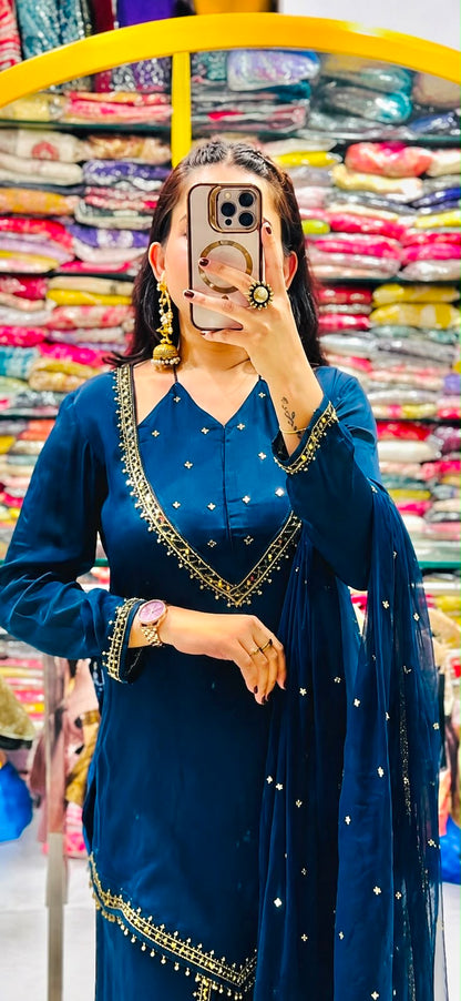 Mirror Moti Palazzo Set – Roman Glass Designer Wear