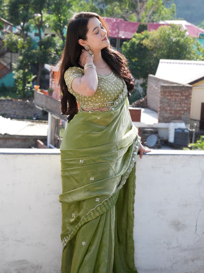 Crystal Grace Beads Saree